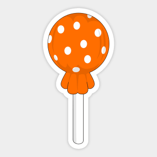 Orange polka dot lollipop Sticker